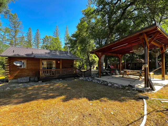 a view of a house with a patio