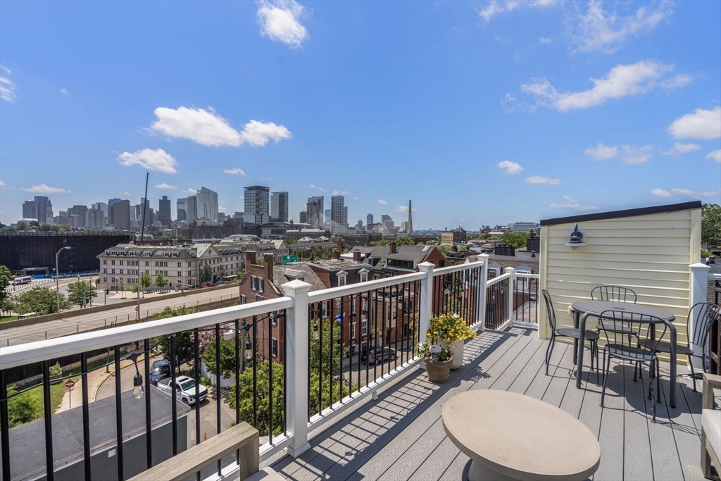 48 Mt Vernon Street, Unit 3 Boston, MA 02129 - Photo 27 of 31 a view of a balcony with dining table and chairs