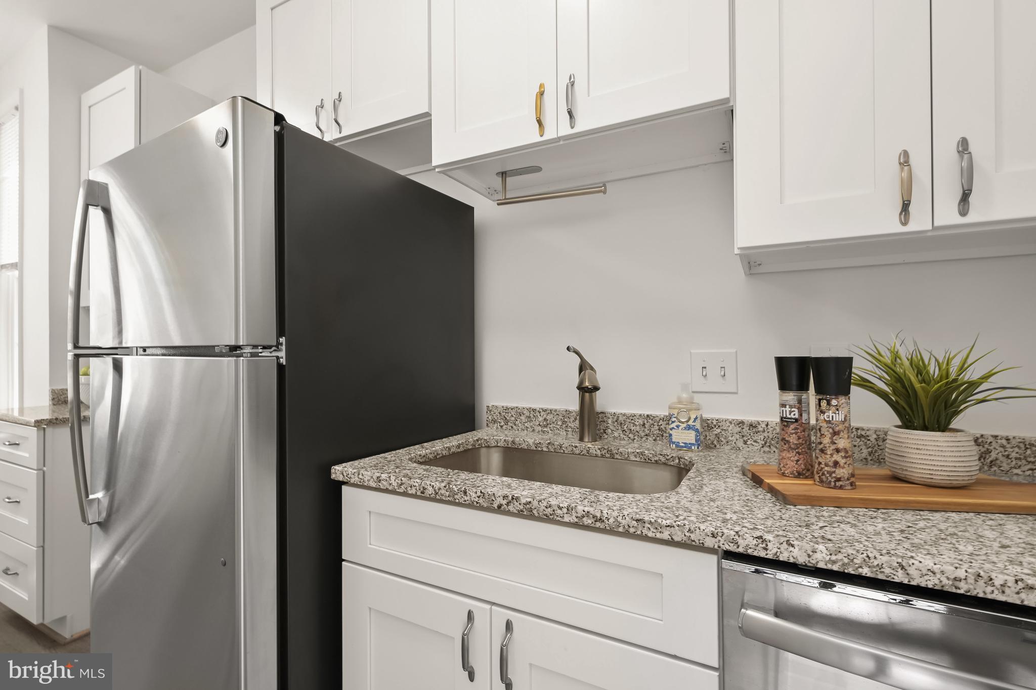 2805 Olive Street Northwest Washington, DC 20007 - Photo 16 of 30 a kitchen with stainless steel appliances granite countertop a refrigerator and a sink