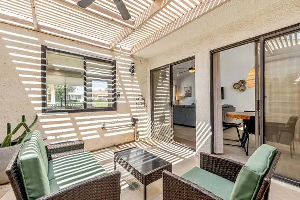 a outdoor living space with furniture