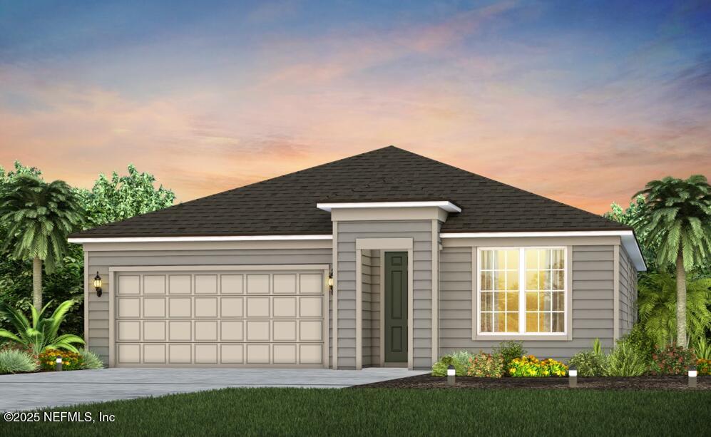 front view of a house with a yard