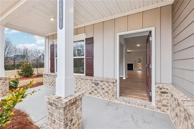 a view of a entryway door front of house
