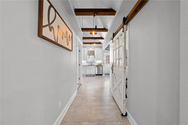 a view of hallway with stairs