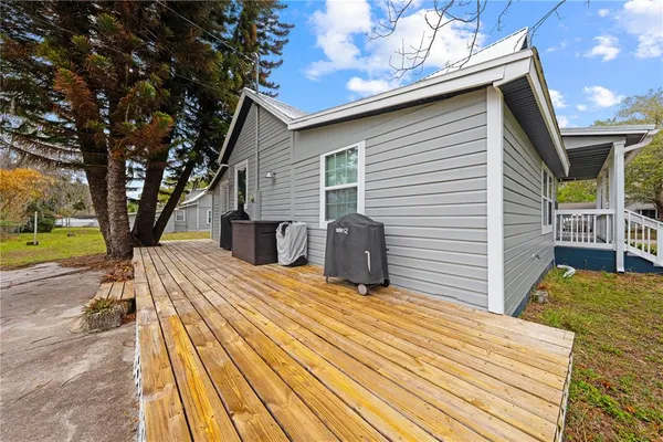 a view of a house with a patio