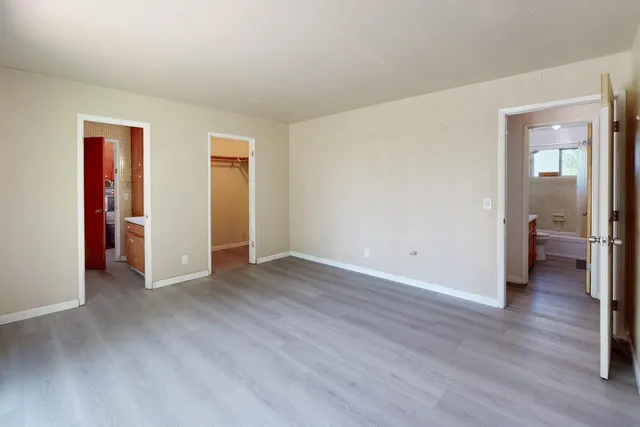 a backyard of a house with lots of green space