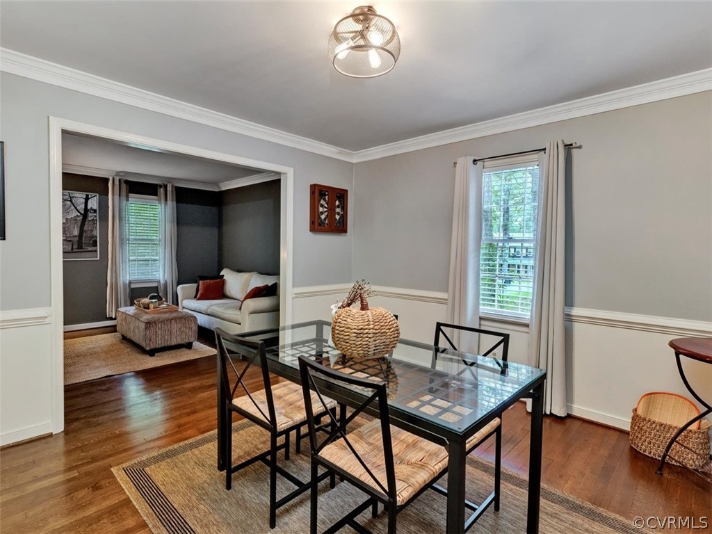 13631 Castleway Road Midlothian, VA 23114 - Photo 14 of 37 Formal dining room with chair rail, crown molding,