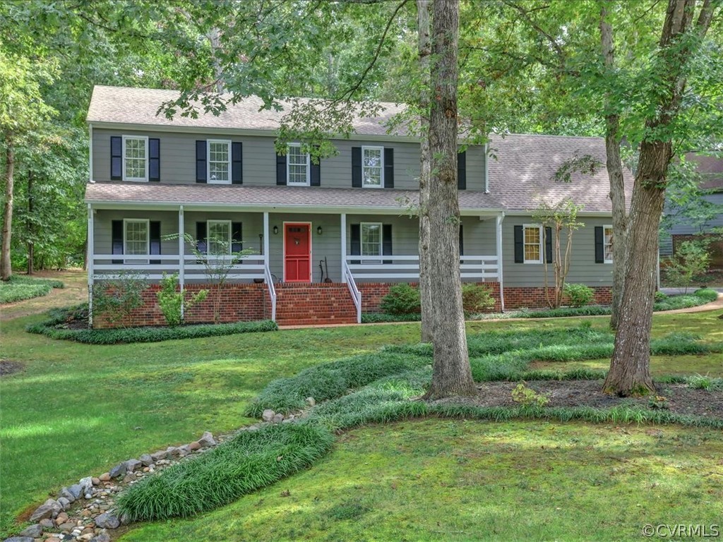 13631 Castleway Road Midlothian, VA 23114 - Photo 2 of 37 Brick and aggregate front covered porch is a perfe