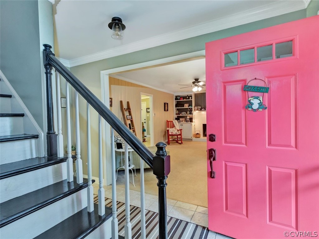 13631 Castleway Road Midlothian, VA 23114 - Photo 4 of 37 Front entry foyer with updated lighting, wooden st
