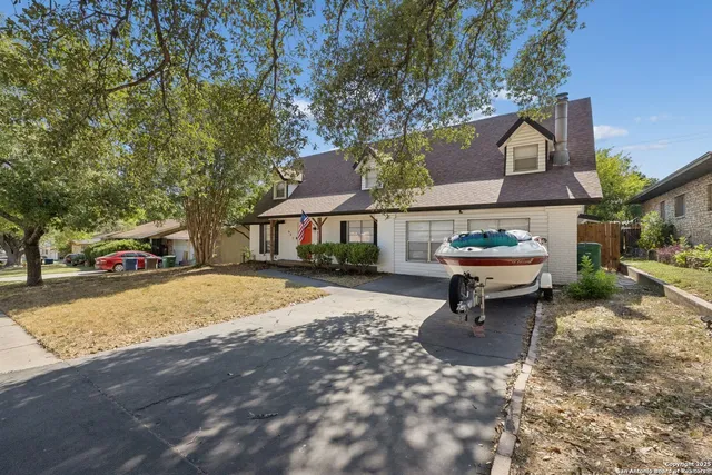 a view of a building with a patio