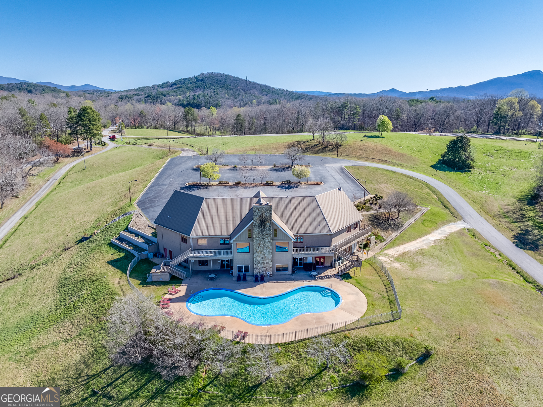 4 Evergreen Trail, Unit B22 Cleveland, GA 30528 - Photo 20 of 33 an aerial view of residential houses with outdoor space and river