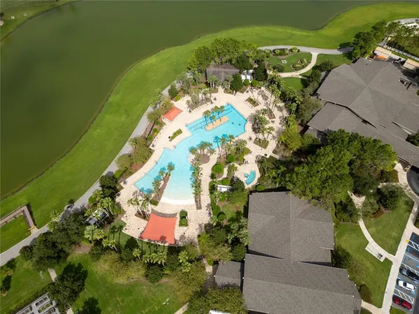an aerial view of a house