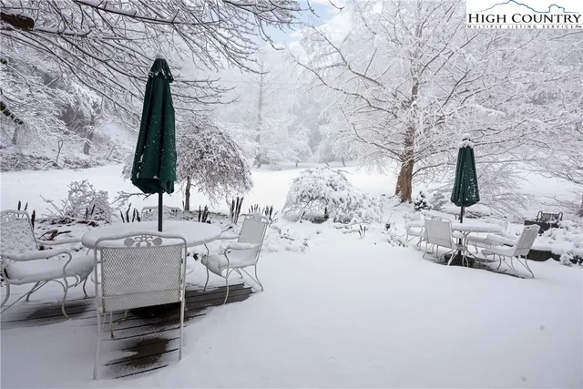 a view of outdoor space with seating area