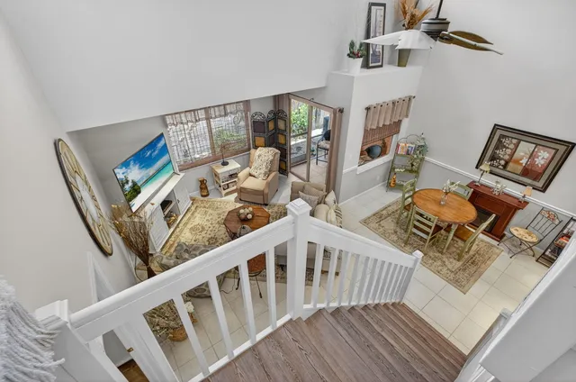 a living room with furniture and floor