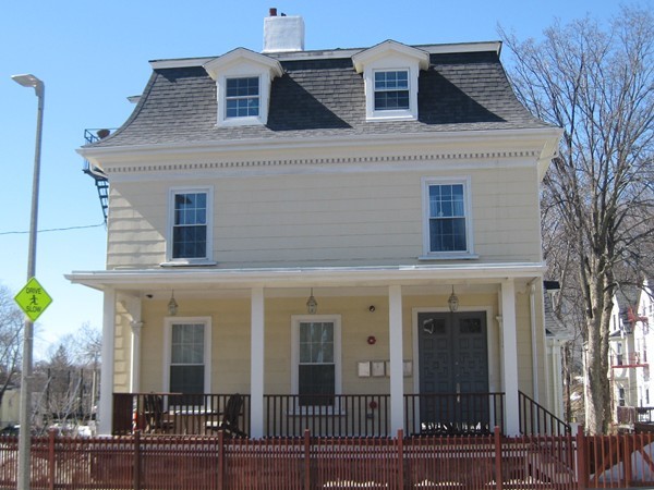 a front view of a house