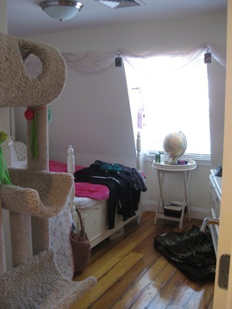 73 Walnut Avenue, Unit 3 Boston, MA 02119 - Photo 18 of 19 a bedroom with a bed and a mirror