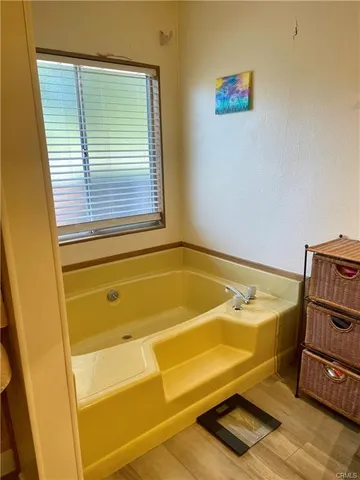 a bathroom with a window