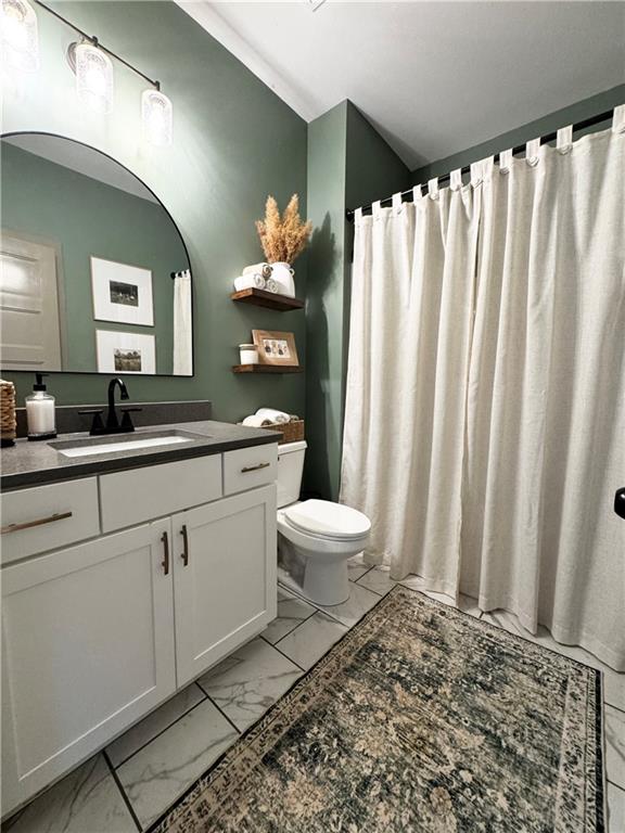 4515 Jacksonville Road Tallapoosa, GA 30176 - Photo 19 of 40 a bathroom with a sink a toilet and a mirror