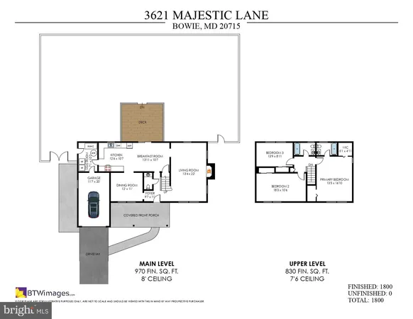 $510,000 | 3621 Majestic Lane, Bowie, MD 20715