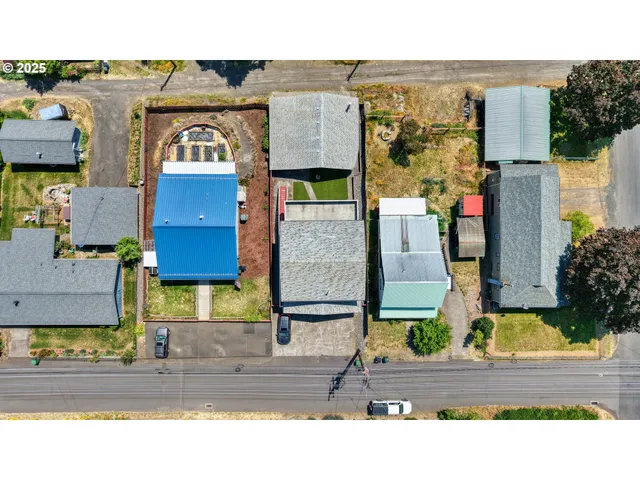an aerial view of multiple houses