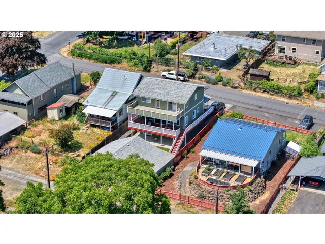 an aerial view of multiple house