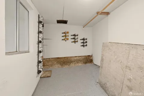 a front view of a building with parking