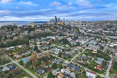 an aerial view of multiple house