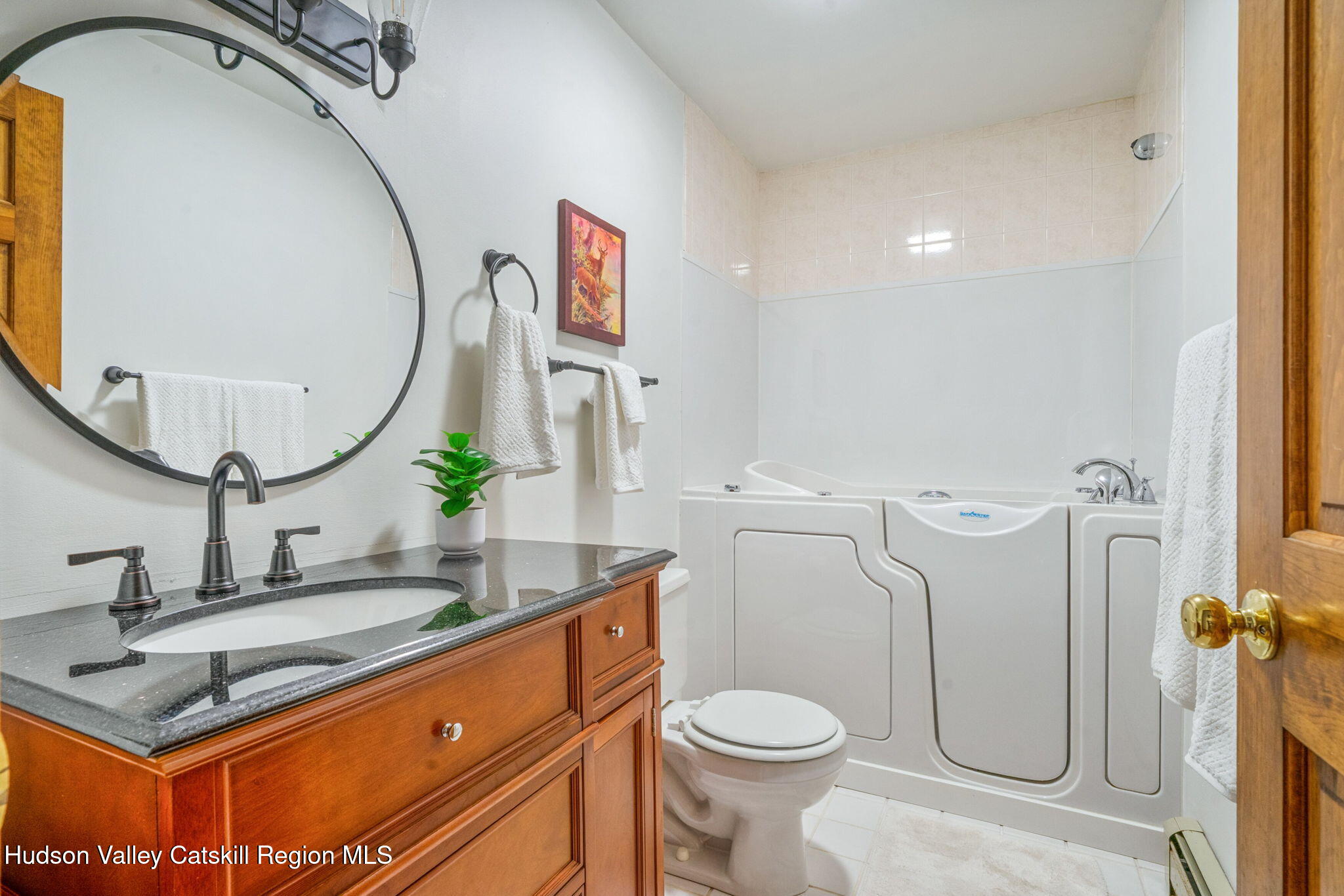 650 Beaverkill Road Olivebridge, NY 12461 - Photo 22 of 31 a bathroom with a granite countertop toilet sink and mirror