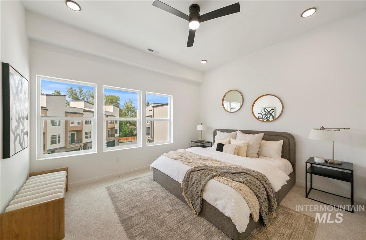 2032 South Mackinnon Lane Boise, ID 83706 - Photo 1 of 48 Carpeted bedroom with recessed lighting and a ceiling fan