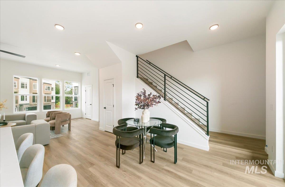 2032 South Mackinnon Lane Boise, ID 83706 - Photo 22 of 48 Sitting room featuring stairway, recessed lighting, and light wood-style floors