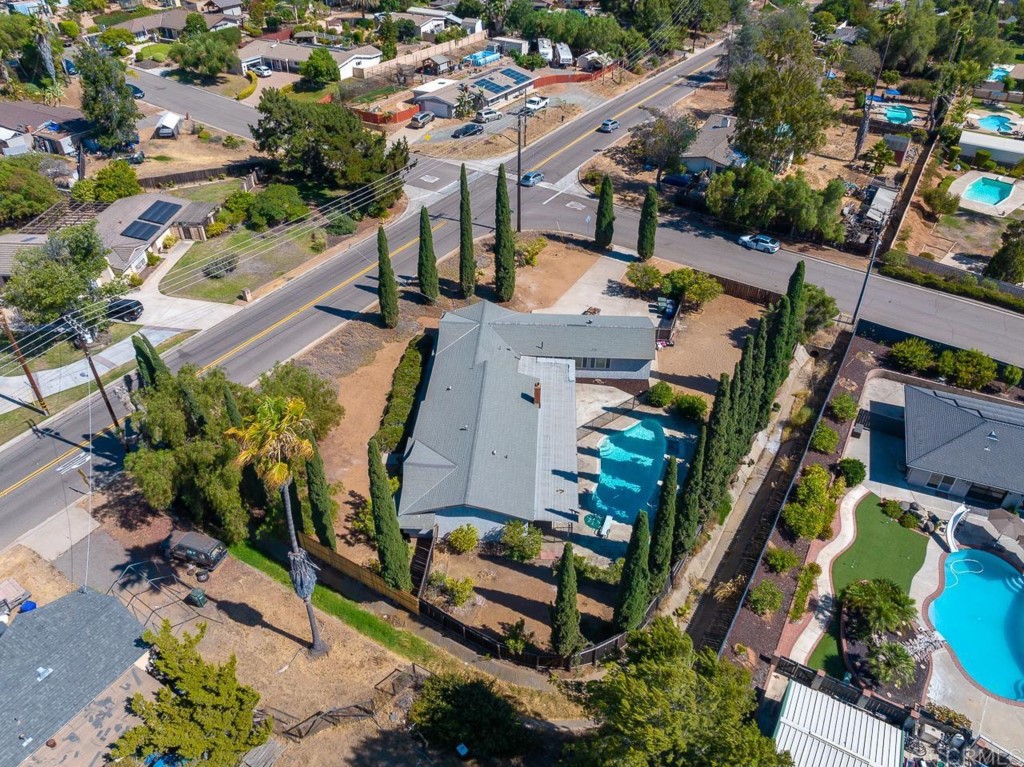 1740 Wind River Road El Cajon, CA 92019 - Photo 33 of 35 an aerial view of a house with a yard and outdoor seating