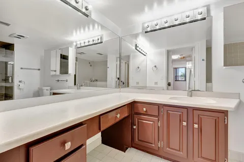 a view of a room with racks on the wall