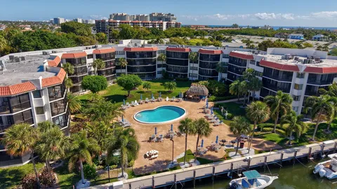 front view of a building with a street