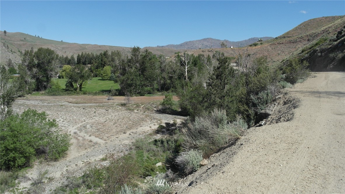 7 Cowboy Road Pateros, WA 98846 - Photo 27 of 31 a view of a dry yard with mountains in the background