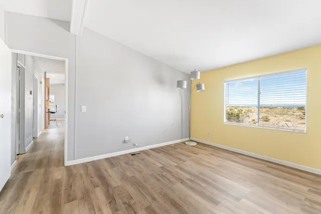 a view of an empty walk in closet