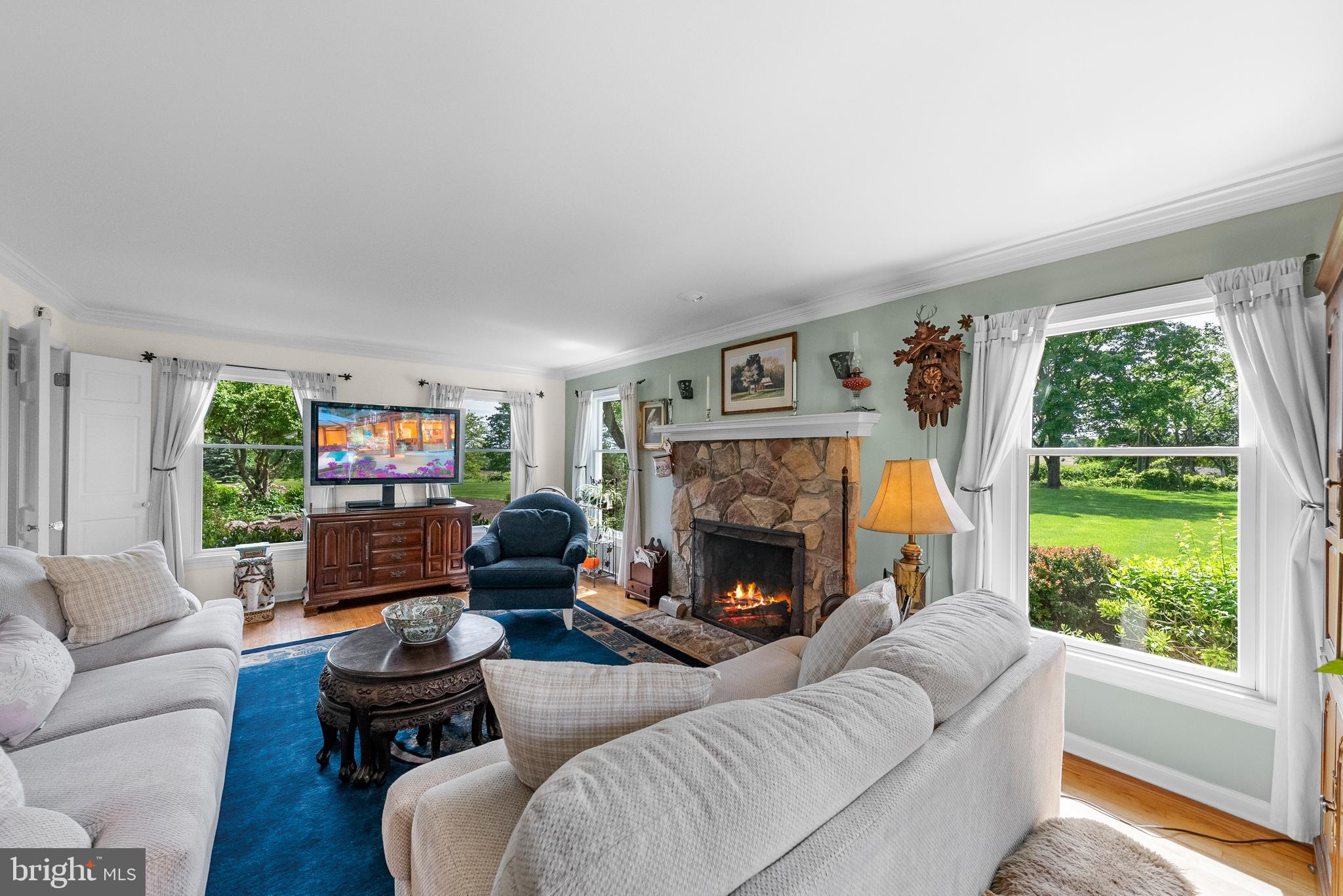 125 Mine Road Pennington, NJ 08534 - Photo 8 of 36 a living room with furniture and a fireplace