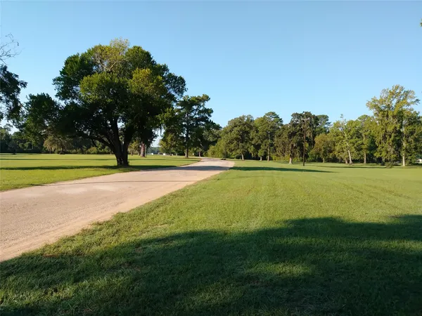 a view of a golf course with a trees