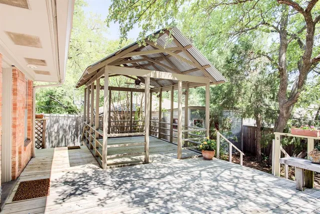 a house view with a garden space