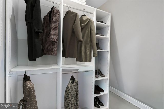 a close view of walk in closet