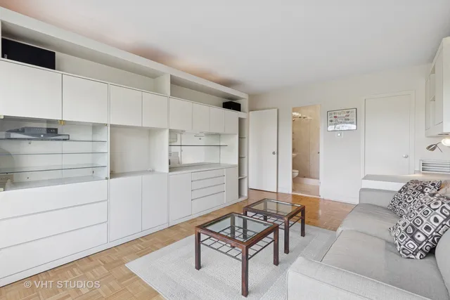 a living room with furniture