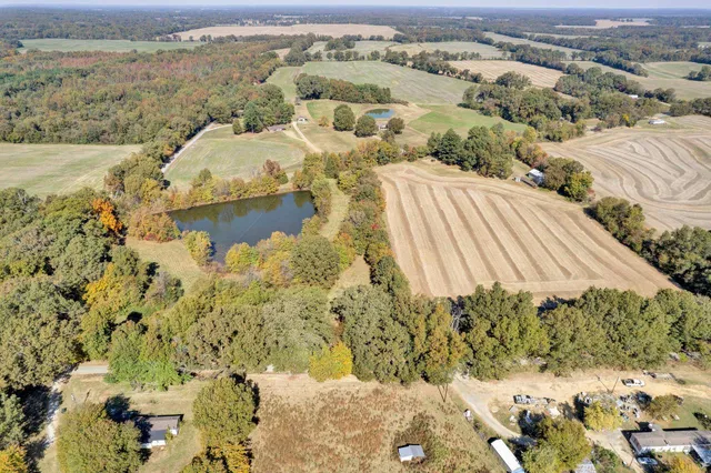 an aerial view of a house