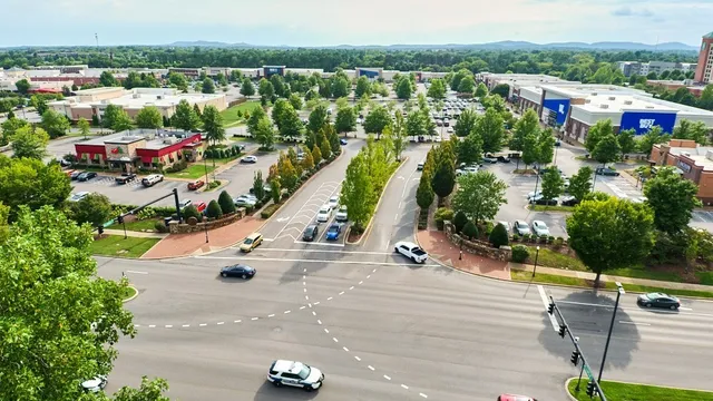 an aerial view of a city with lots of residential buildings