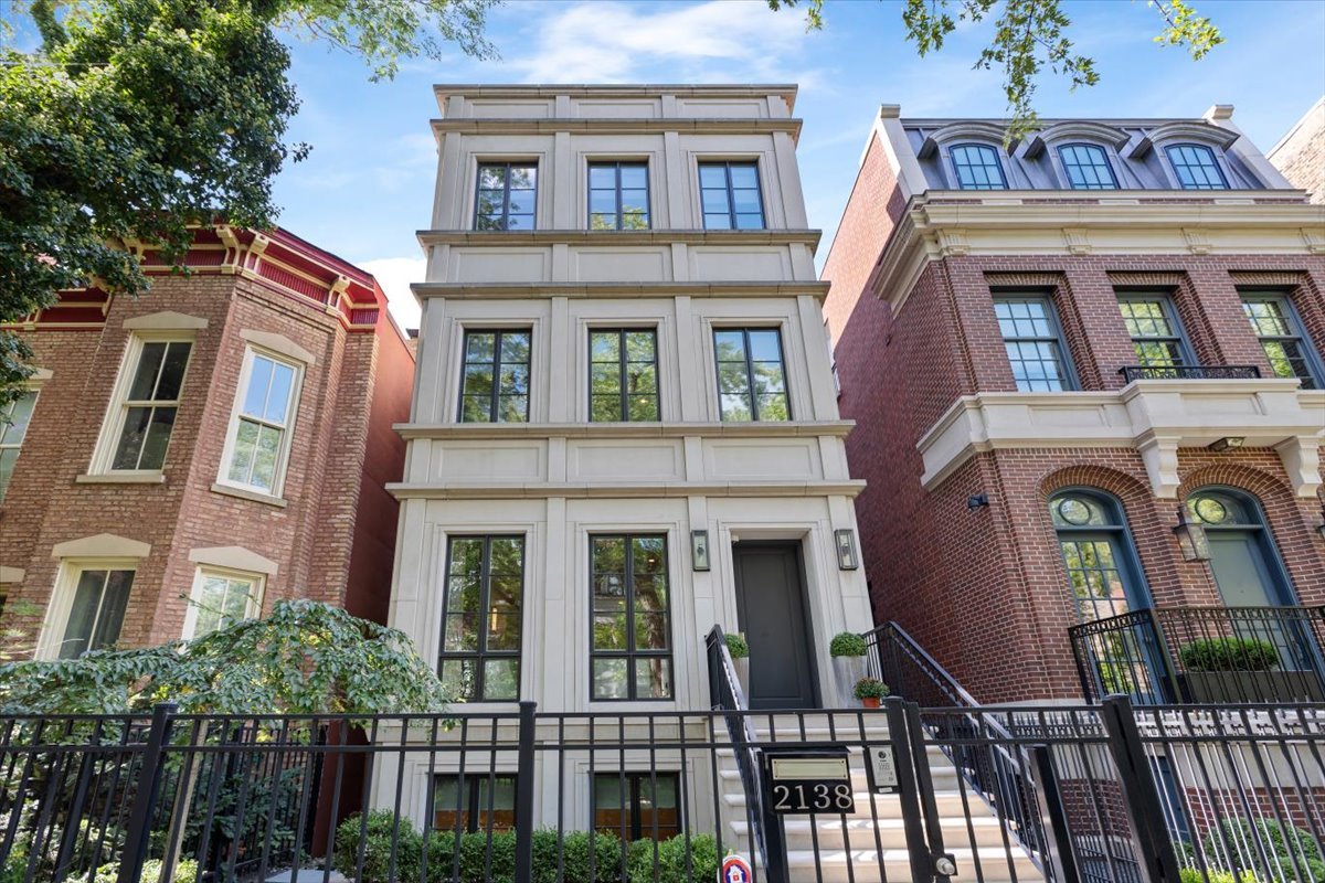 a front view of a multi story building