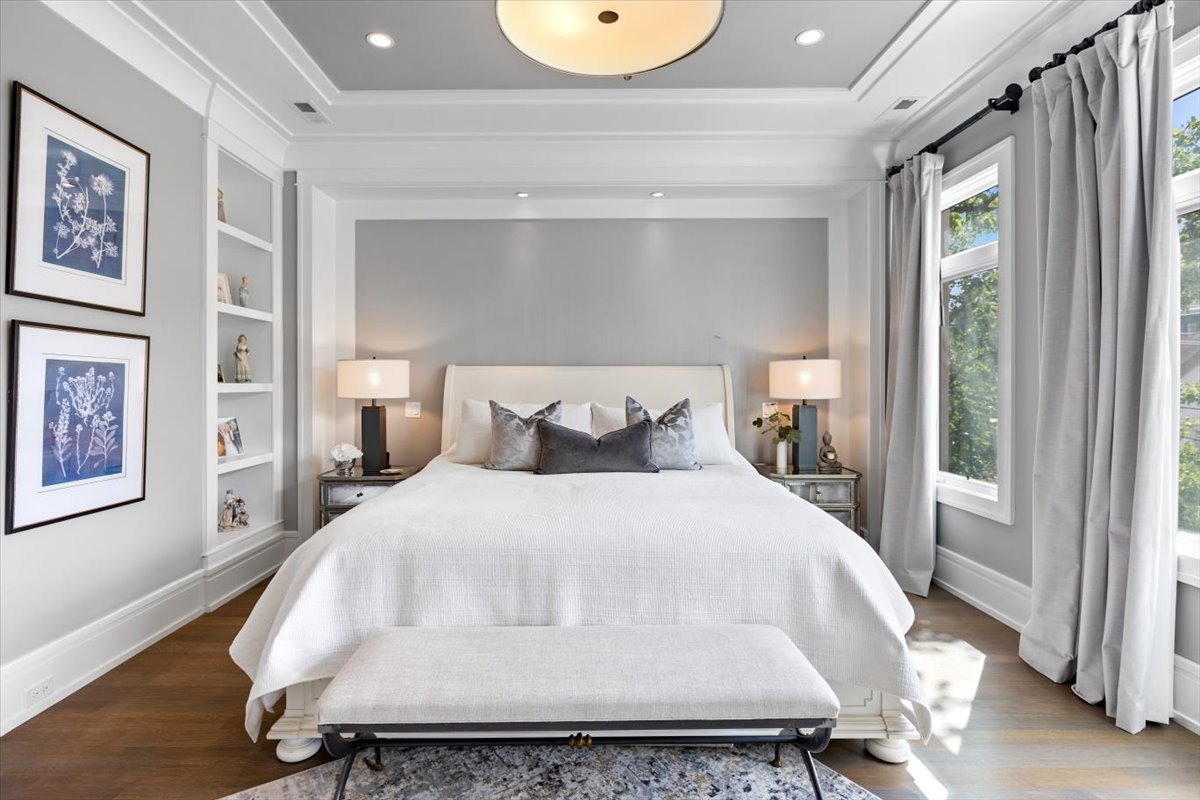 2138 North Seminary Avenue Chicago, IL 60614 - Photo 33 of 76 a bedroom with a bed and a large window