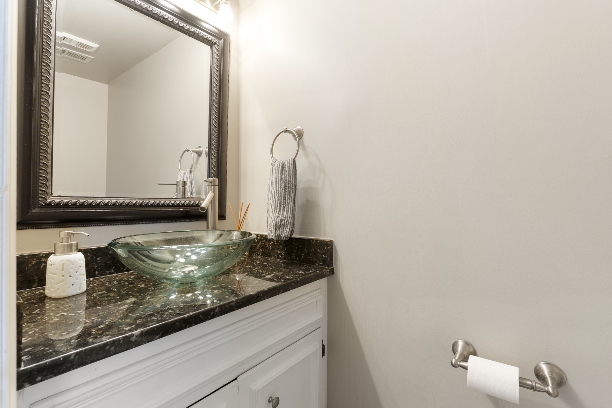 741 Fox Ridge Drive Brentwood, TN 37027 - Photo 22 of 38 a bathroom with a granite countertop sink and a mirror
