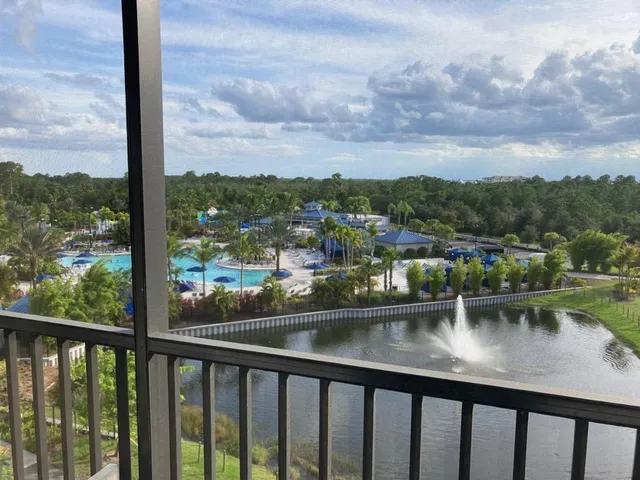 a view of lake from balcony