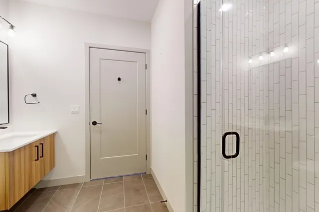 a bathroom with a shower