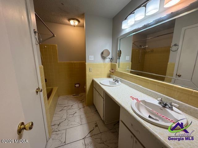 309 North Pleasant Hill Road Warner Robins, GA 31093 - Photo 14 of 23 a bathroom with a granite countertop sink a mirror and shower