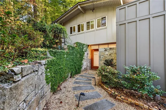 a house view with a garden space