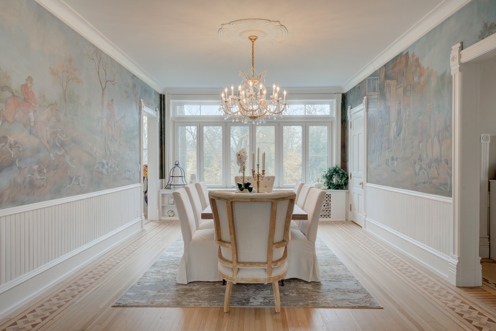 31W141 Army Trail Road Wayne, IL 60184 - Photo 13 of 63 a dining room with furniture a chandelier and wooden floor