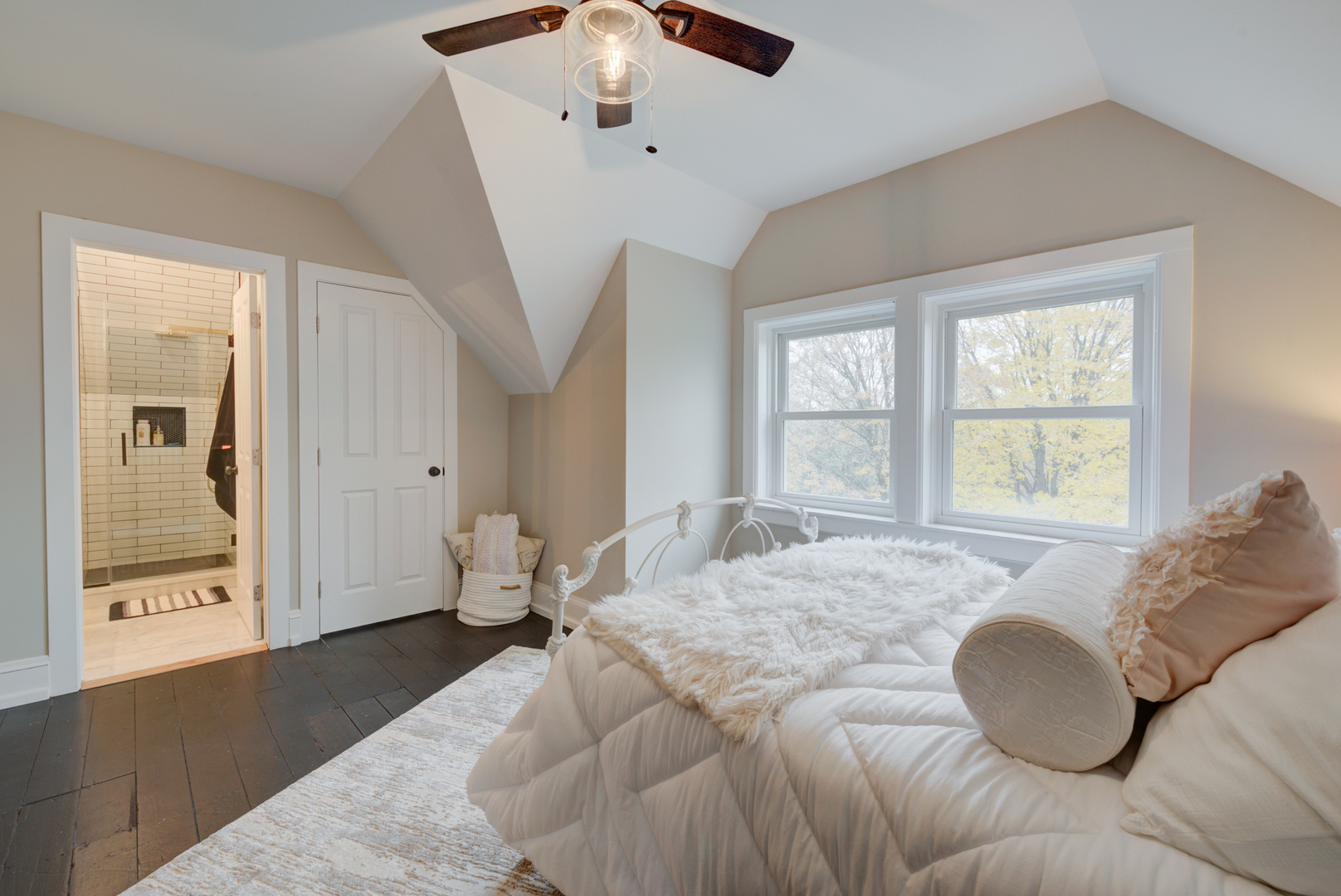 31W141 Army Trail Road Wayne, IL 60184 - Photo 40 of 63 a bedroom with a large bed and wooden floor